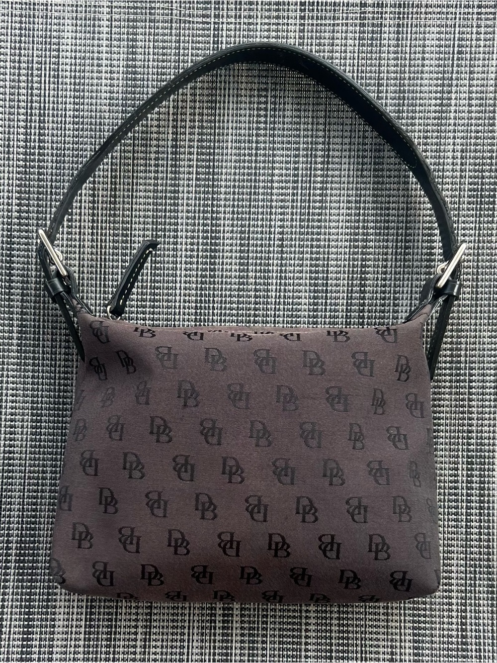 Vintage Dooney & Bourke Monogram Canvas Shoulder Bag Vintage Logo
